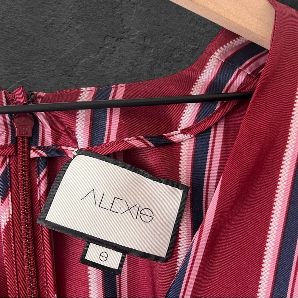 Alexis Tena Striped V-neck A-line Deep Plunge V Mini Dress Size S - Picture 5 of 14